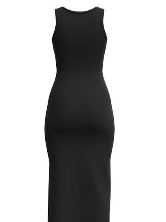Nalimera Summer Midi Knitted Dress with Tearing Black