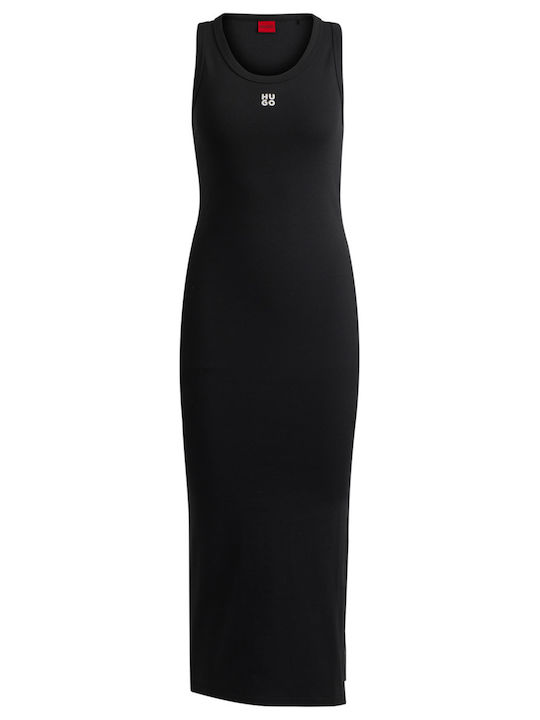 Nalimera Summer Midi Knitted Dress with Tearing Black