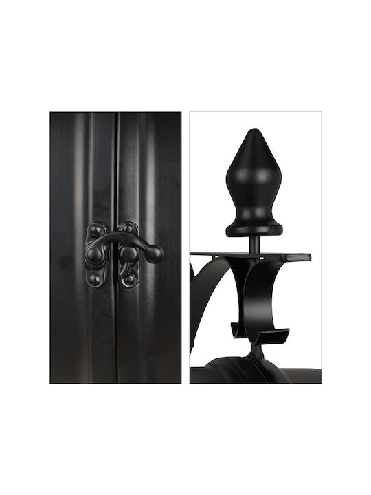 Wall Clock Paris Design Double-sided 34 X 35 X 10 Cm Black