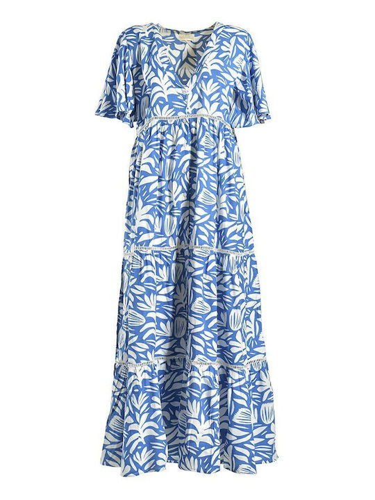 Summer Maxi Shirt Dress Blue