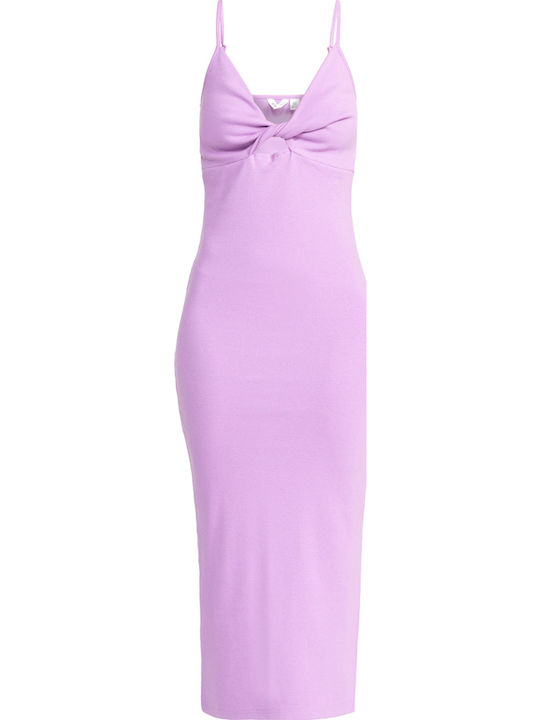 Wavey Lady Summer Midi Evening Purple Dress