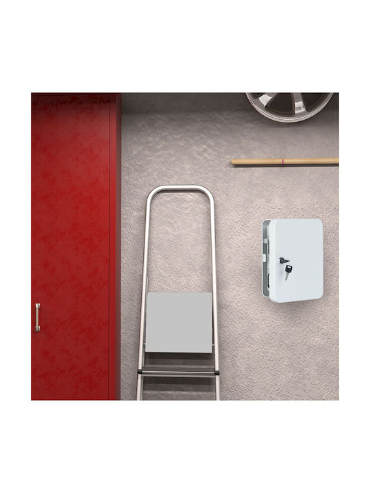Suport metalic pentru chei, depozitare 48 chei, brelocuri, dimensiuni 25 x 18 x 7,5 cm, gri Relaxdays