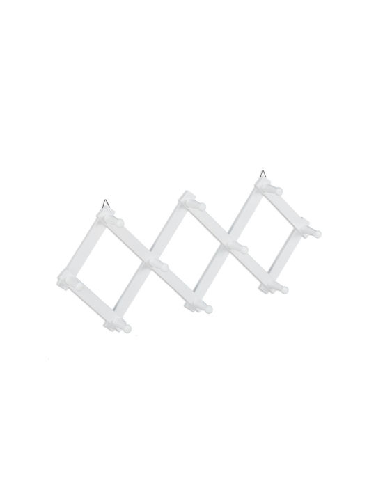 Foldable Wall Coat Rack 10 Hooks Dimensions 32 X 10 Cm White Relaxdays