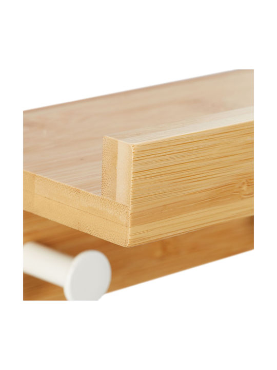 Bambus Wandgarderobe Regal 3 Haken 10 x 36 x 12 cm Braun