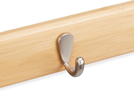 Wandgarderobe 4 Haken Bambus Maße 6 x 48,5 x 5 cm Relaxdays