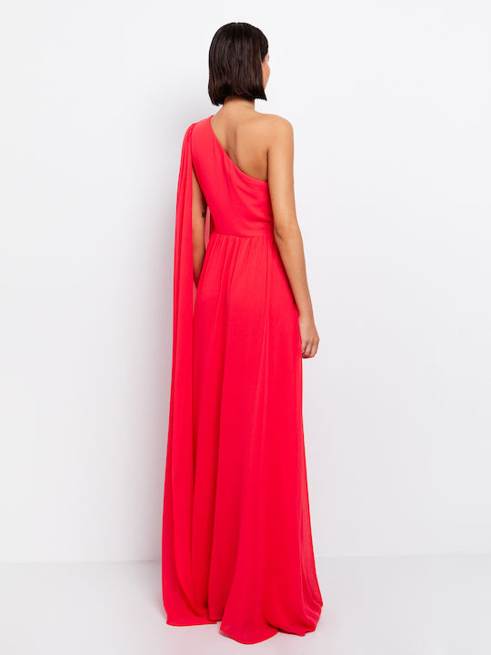 Summer Maxi Dress for Wedding Christening Drape Orange