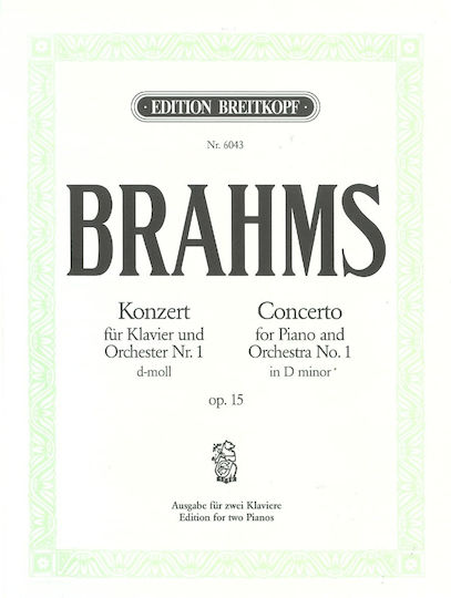 Breitkopf & Hartel Brahms - Concerto No.1 Op 15 für Klavier / Orchester