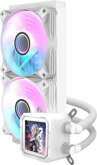 Darkflash Υδρόψυξη AIO CPU με 2 Ανεμιστήρες 120mm και ARGB Φωτισμό Λευκή