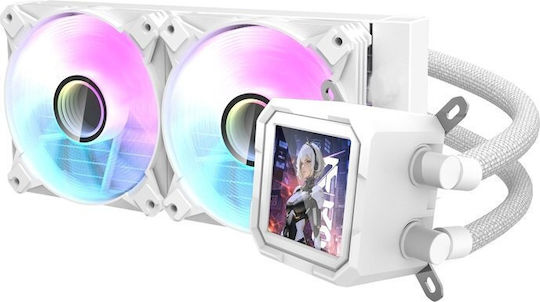 Darkflash Υδρόψυξη AIO CPU με 2 Ανεμιστήρες 120mm και ARGB Φωτισμό Λευκή