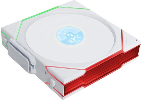 Lian Li UNI Fan TL-LCD Kabelloser Gehäuselüfter 120mm (1900rpm / 54,3cfm) mit ARGB Beleuchtung 3 Stück Weiß
