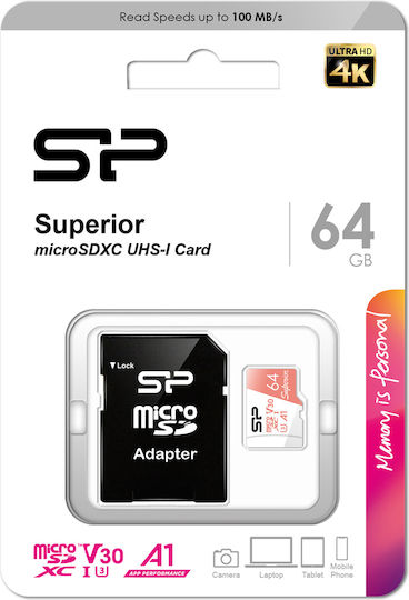 Silicon Power Superior SDXC 64GB Class 10 U3 V30 UHS-I