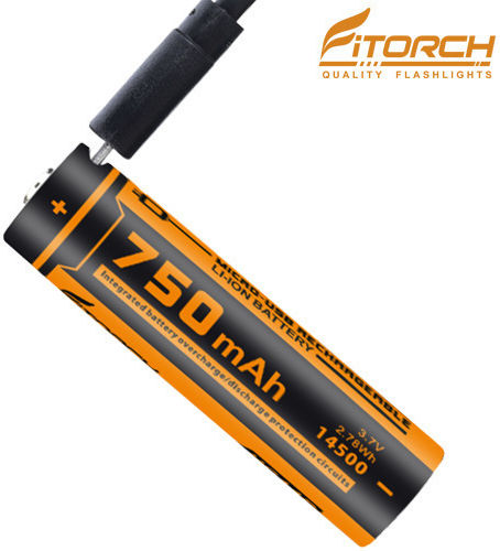 Fitorch Rechargable Battery 14500 Li-ion 750mAh 3.7V 1pcs