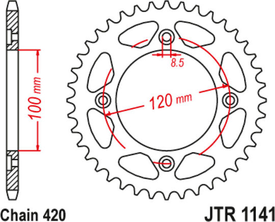 JT Sprockets Γρανάζι Πίσω για KTM 505 SX / 525 XC