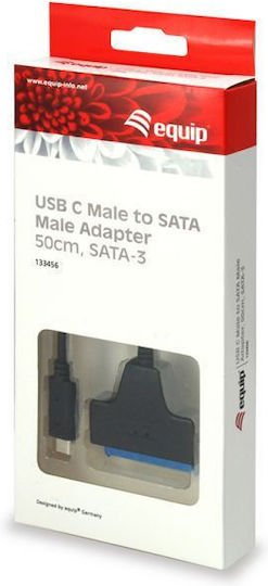 Equip 133456 USB C Male to SATA Male Adapter Μαύρο