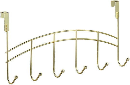 Agățători De Perete Metalice Pentru Paltoane Cu 6 Uși 20x40x9 Cm Auriu Agățători De Perete Metalice Pentru Paltoane Cu 6 Uși 20x40x9 Cm Auriu