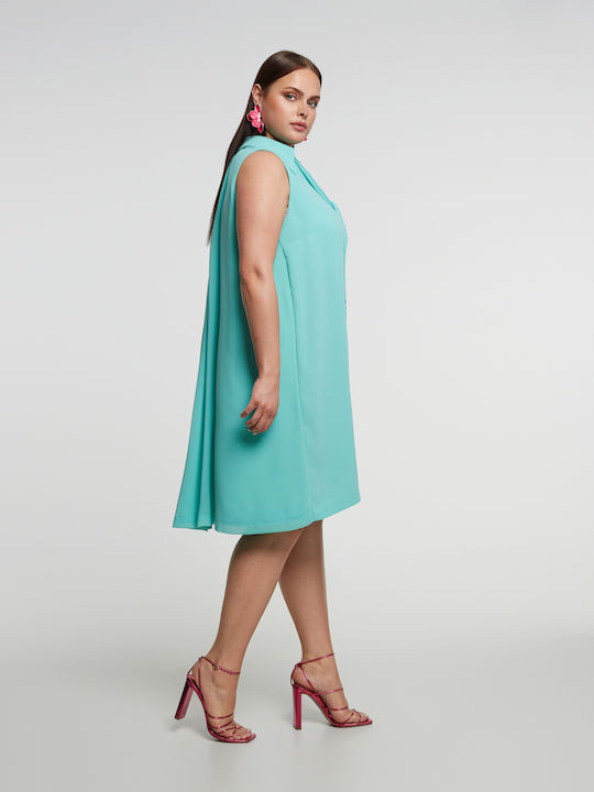 Rochie Midi de Vară pentru Femei Turcoaz