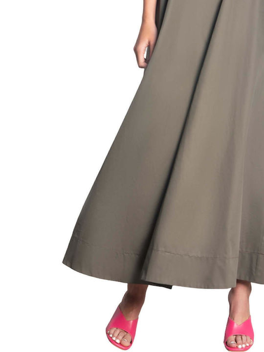 Sommer Maxi Abendkleid Khaki