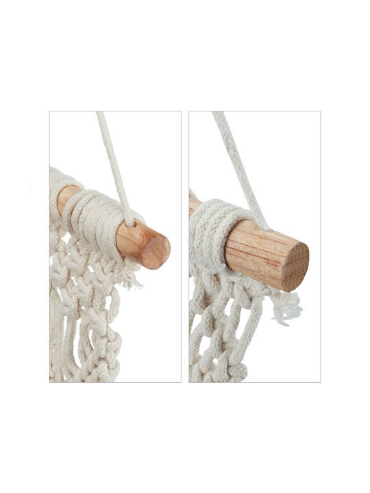 Set 2 Pieces Cream Wall Macrame Decor Dimensions 60 X 30 X 1.5 Cm Each Relaxdays