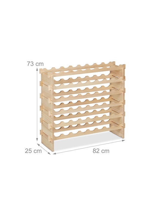 Wine Rack 48 Bottles Relaxdays Pine Wood Size 73 X 82 X 25 Cm