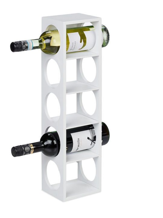 Weinflaschenhalter aus Bambus für 5 Flaschen Weiß 53 x 14 x 12 cm