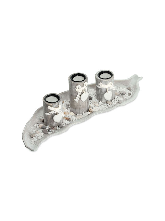 Set 3 Candle Holders Beige White Dimensions 12 X 50.5 X 18 Cm Relaxdays Set 3 Candle Holders Beige White Dimensions 12 X 50.5 X 18 Cm Relaxdays