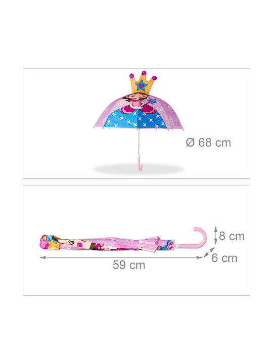 Relaxdays Umbrelă pentru copii Baston colorată cu diametrul de 68cm.