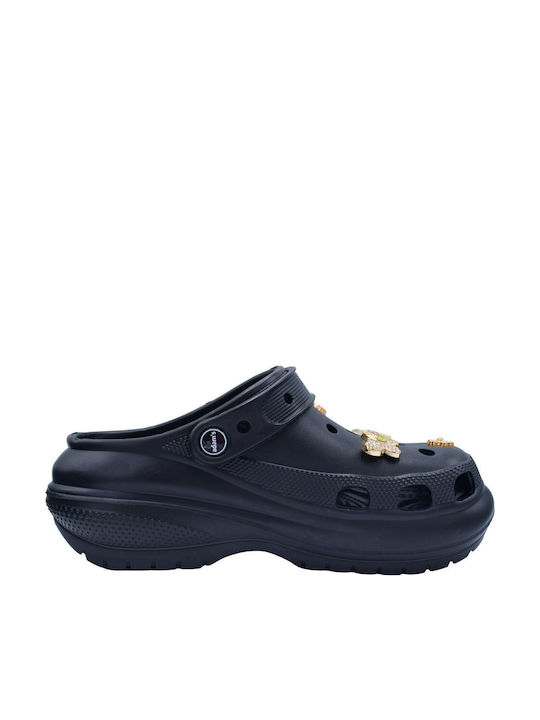 Adam's Shoes Γυναικεία Σαμπό Μαύρα