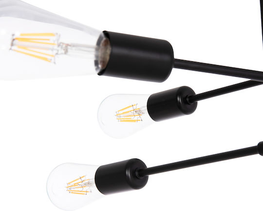 HomeMarkt Lighty Ceiling Light Black with E27 Socket 51x51x23cm
