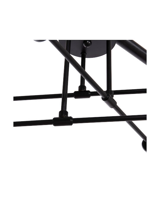 HomeMarkt Lighty Ceiling Light Black with E27 Socket 51x51x23cm
