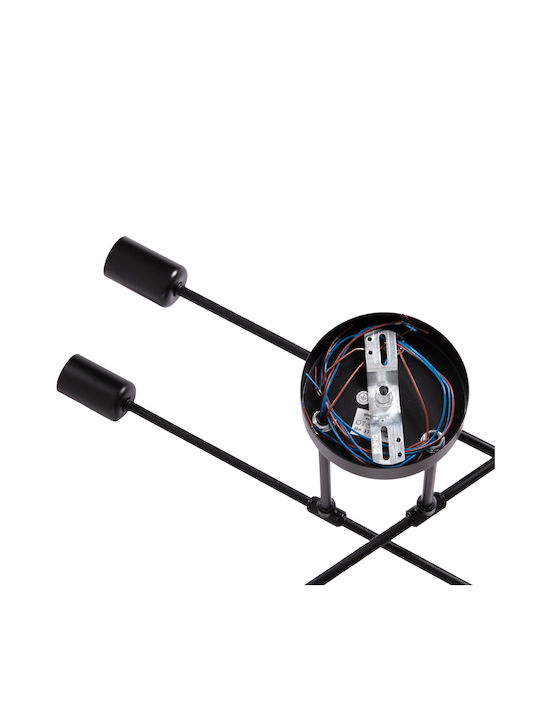 HomeMarkt Lighty Ceiling Light Black with E27 Socket 51x51x23cm