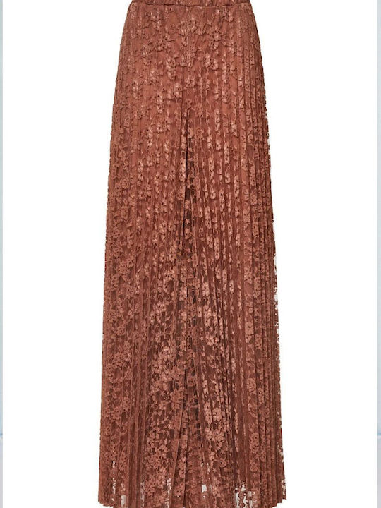 Women's High-waisted Fabric Trousers in Regular Fit Terracotta