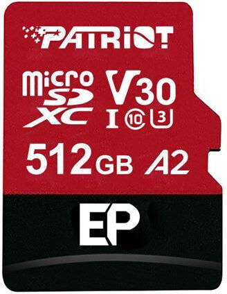 Patriot microSDXC 512GB Clasa 10 U3 V30 A2
