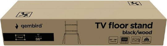 Gembird TVS-86F-01-BK Βάση Τηλεόρασης Δαπέδου έως 86" Μαύρο