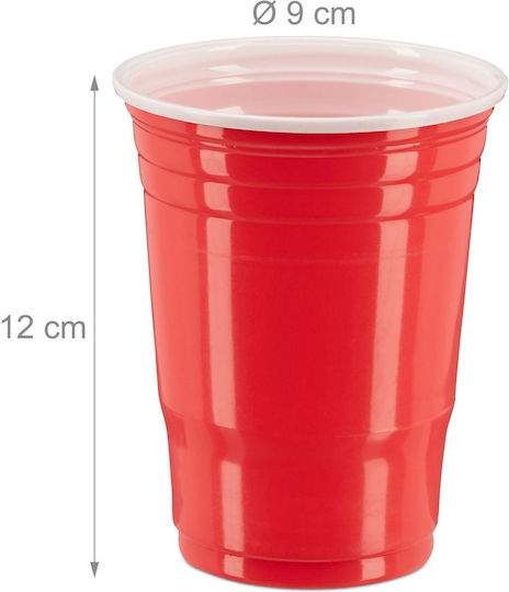 Relaxdays Einwegbecher Kunststoff Rot 480ml