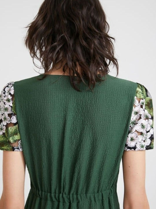 Gingy Summer Midi Dress Green