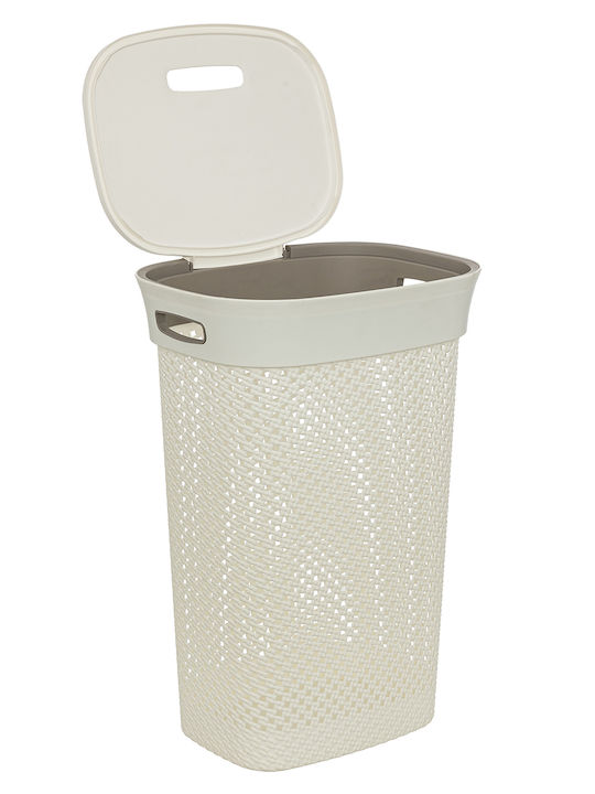5Five Wäschekorb Kunststoff 60lt mit Deckel 42x33x61cm Beige 5Five Wäschekorb Kunststoff 60lt mit Deckel 42x33x61cm Beige