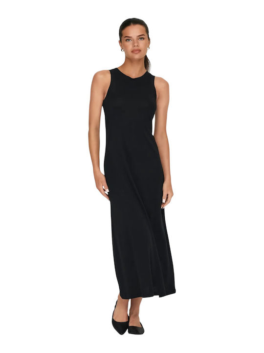 Rochie De Vară Pentru Femei Midi Tricotată Neagră