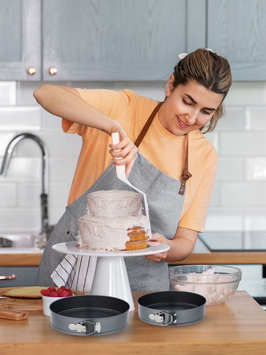 Relaxdays Formă de Patiserie pentru Chec Rotund din Oțel Inoxidabil cu Bază Detașabilă 6buc