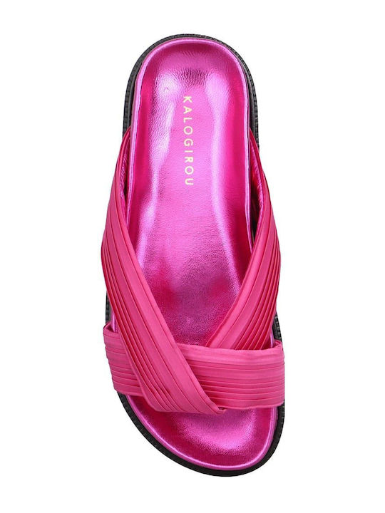 Flache Sandalen für Damen in Fuchsie Farbe