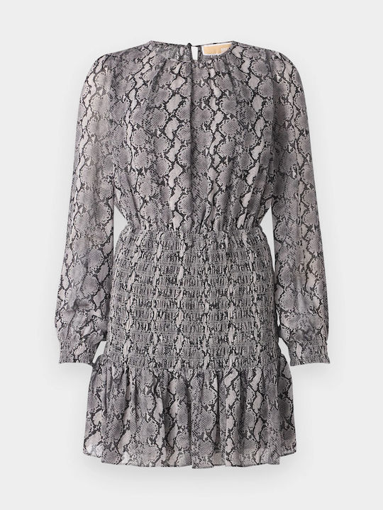 Georgette Mini Dress Black / Gray