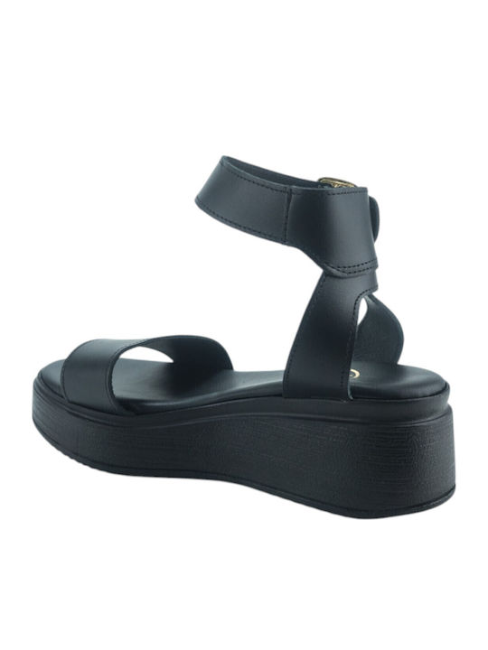 Flache Sandalen für Damen in Schwarz Farbe