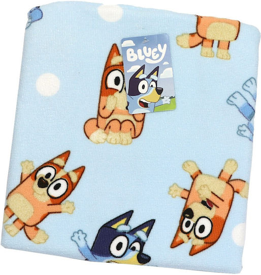 Детско плажно пончо Bluey микрофибърно бързосъхнещо 50x115см Cep2200010389 светло синьо
