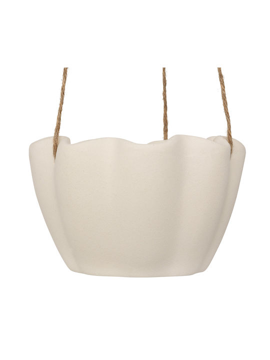 Hängend Übertopf Keramik Beige 17x17x10.3εκ.