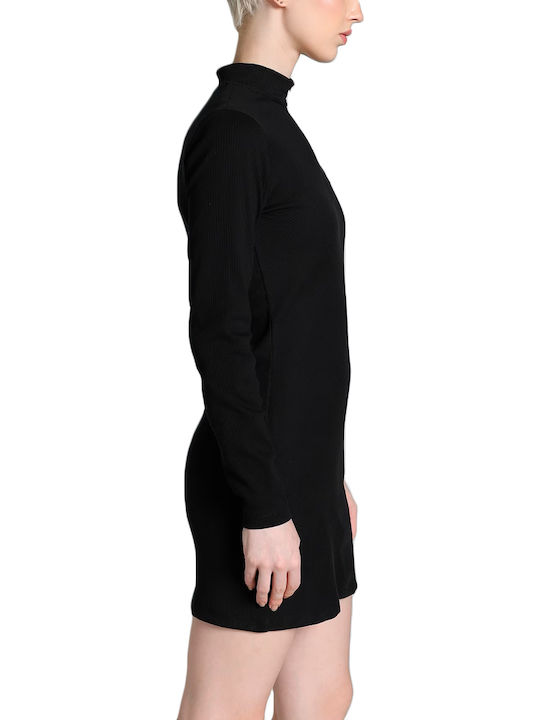 Classics Mini Sportliches Damenkleid Langärmeliges Schwarzes