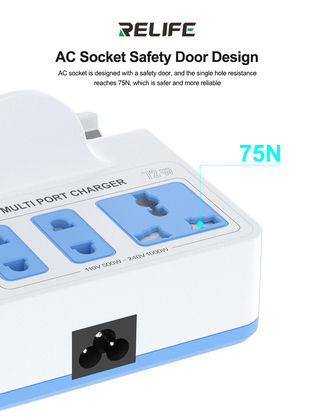 Sunshine Βάση Φόρτισης με Θύρα USB-A και 3 Θύρες USB-C 72W Quick Charge 3.0 σε Λευκό χρώμα (RL-309H)