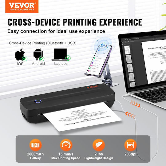 Vevor Portable Label Printer USB, Bluetooth