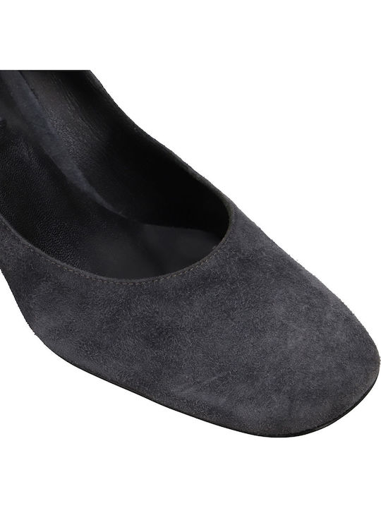 Leder Pumps Gray
