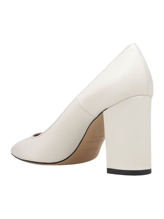 Leather Ecru High Heels