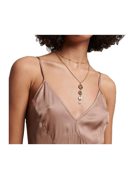 Dress Summer Midi Slip Dress Dress with Slit Brown