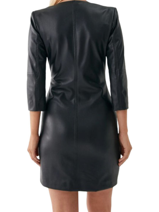 Rochie Mini De Seară Piele Neagră